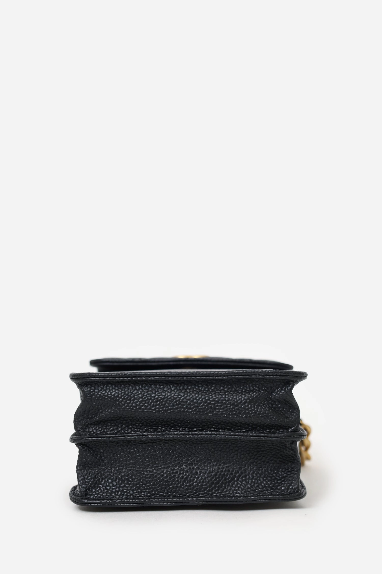 Chanel 2019-20 Black Caviar Leather Crossbody Phone Holder