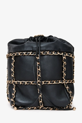Chanel 2019-20 Black Lambskin Bucket Bag