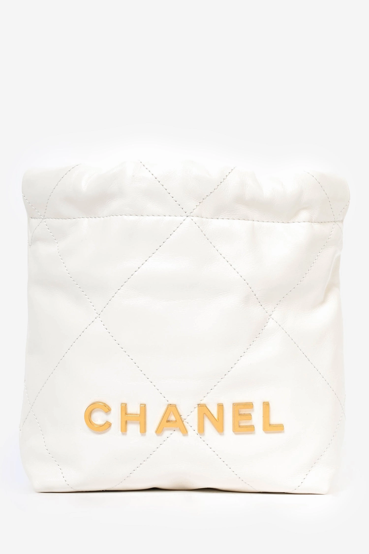 Chanel 22 White Lambskin Mini Hobo