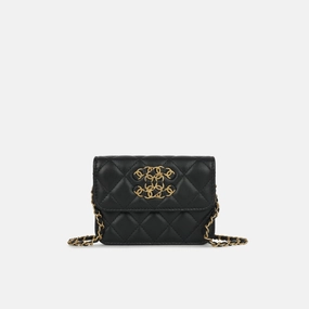 Chanel - 19 Flap Coin Purse on Chain - Black Lambskin AGHW - 2021 - Pre-Loved