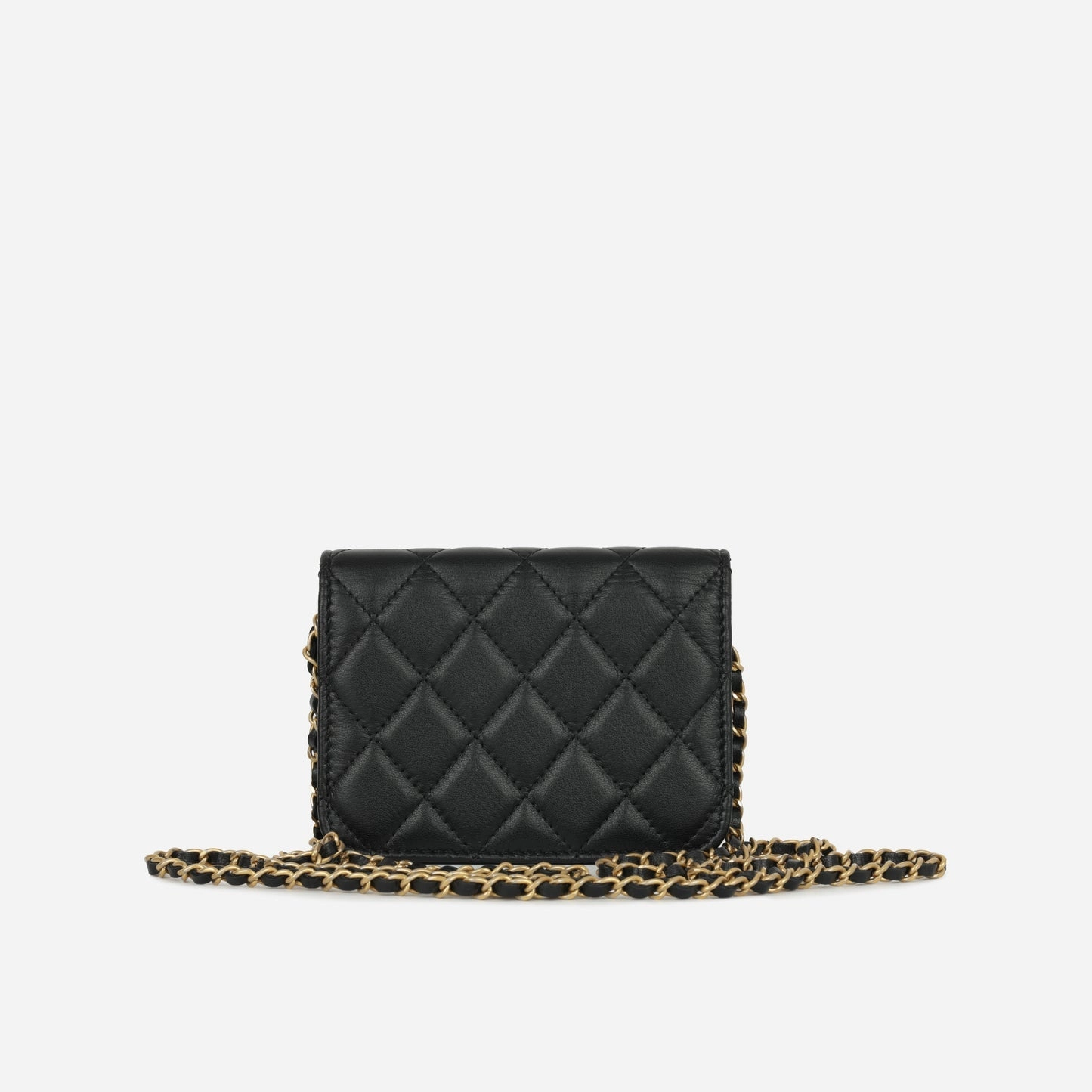 Chanel - 19 Flap Coin Purse on Chain - Black Lambskin AGHW - 2021 - Pre-Loved
