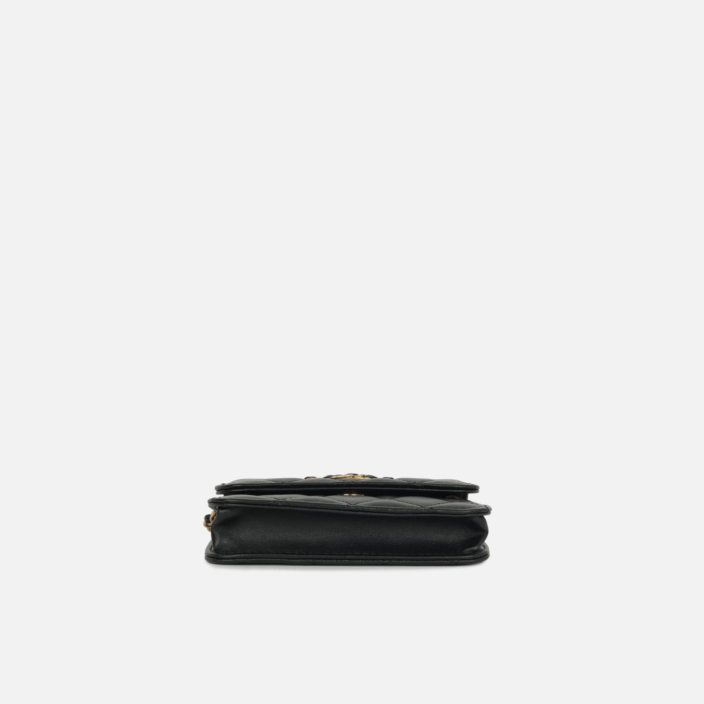 Chanel - 19 Flap Coin Purse on Chain - Black Lambskin AGHW - 2021 - Pre-Loved