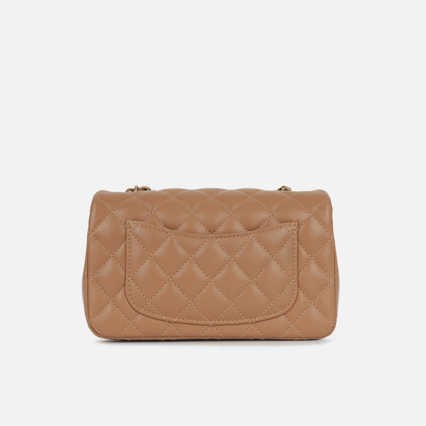 Chanel - Classic Flap Bag Mini Rectangular - Caramel Lambskin CGHW - Plaque Series