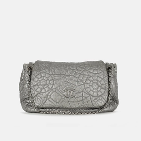 Chanel - Graphic Edge Flap - Metallic Silver SHW - 2008 - Pre-Loved