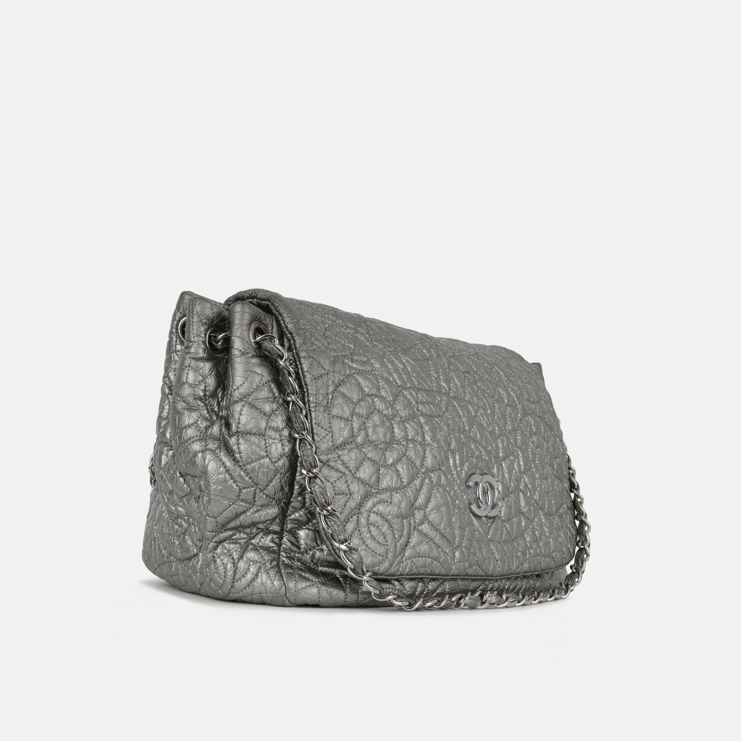 Chanel - Graphic Edge Flap - Metallic Silver SHW - 2008 - Pre-Loved