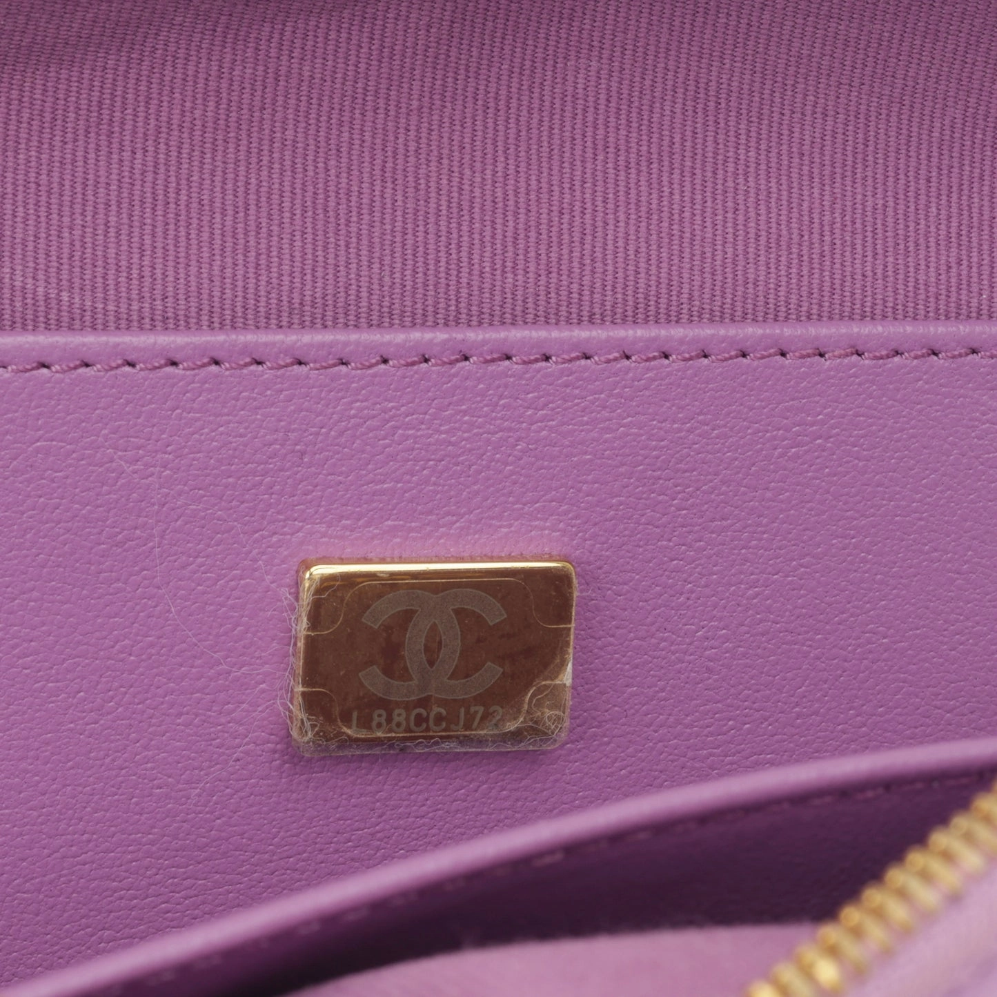 Chanel - Large Heart Bag - Purple Lambskin CGHW - Plaque Series - Pre-Loved