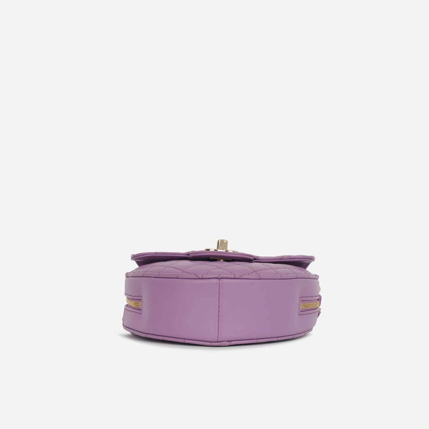 Chanel - Large Heart Bag - Purple Lambskin CGHW - Plaque Series - Pre-Loved