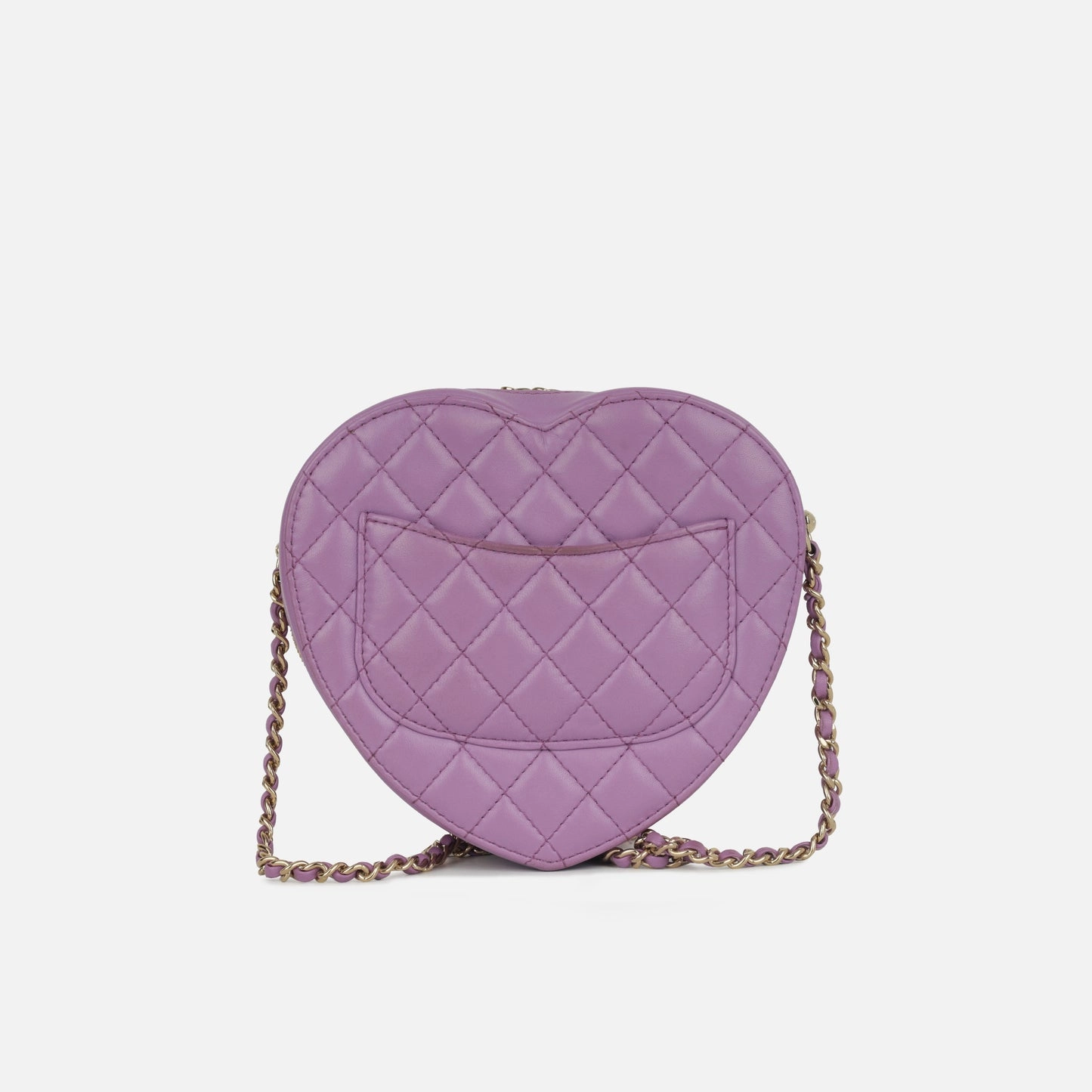 Chanel - Large Heart Bag - Purple Lambskin CGHW