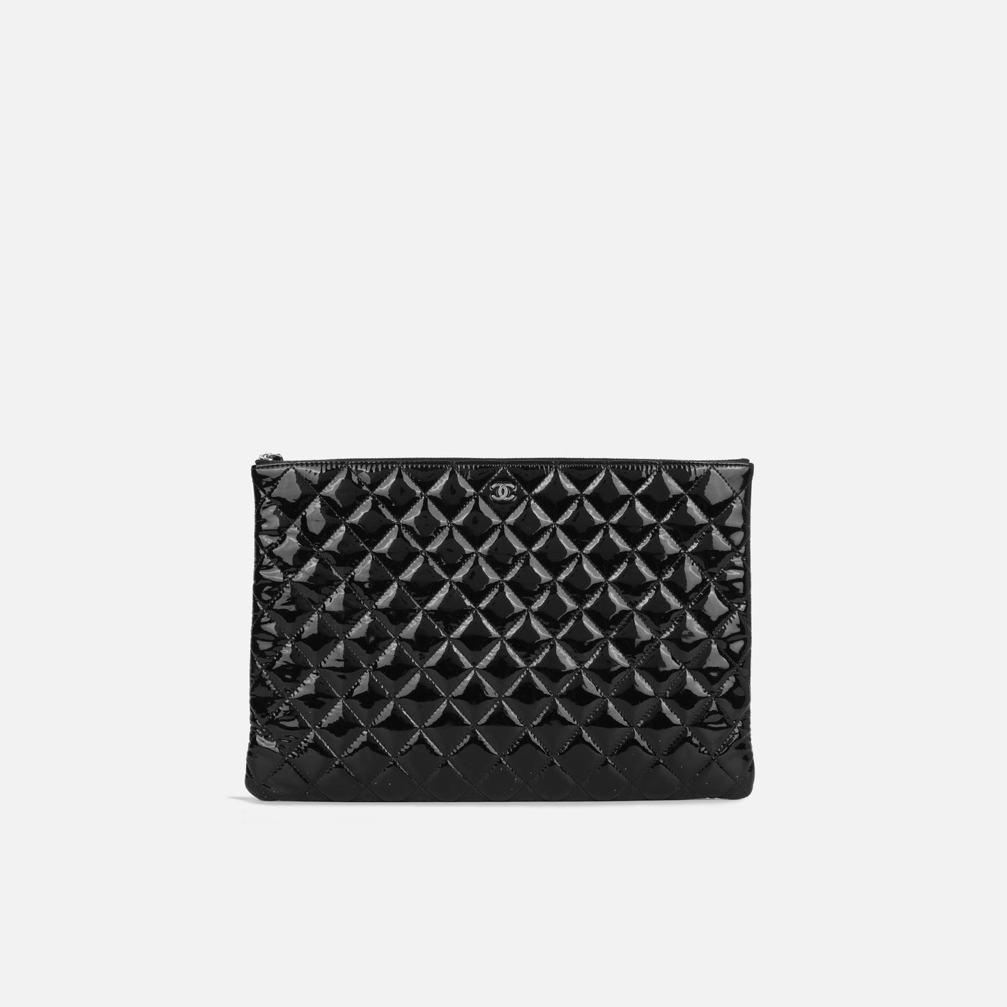 Chanel - Large O Case - Black Patent SHW - 2013/14 - Pre-Loved