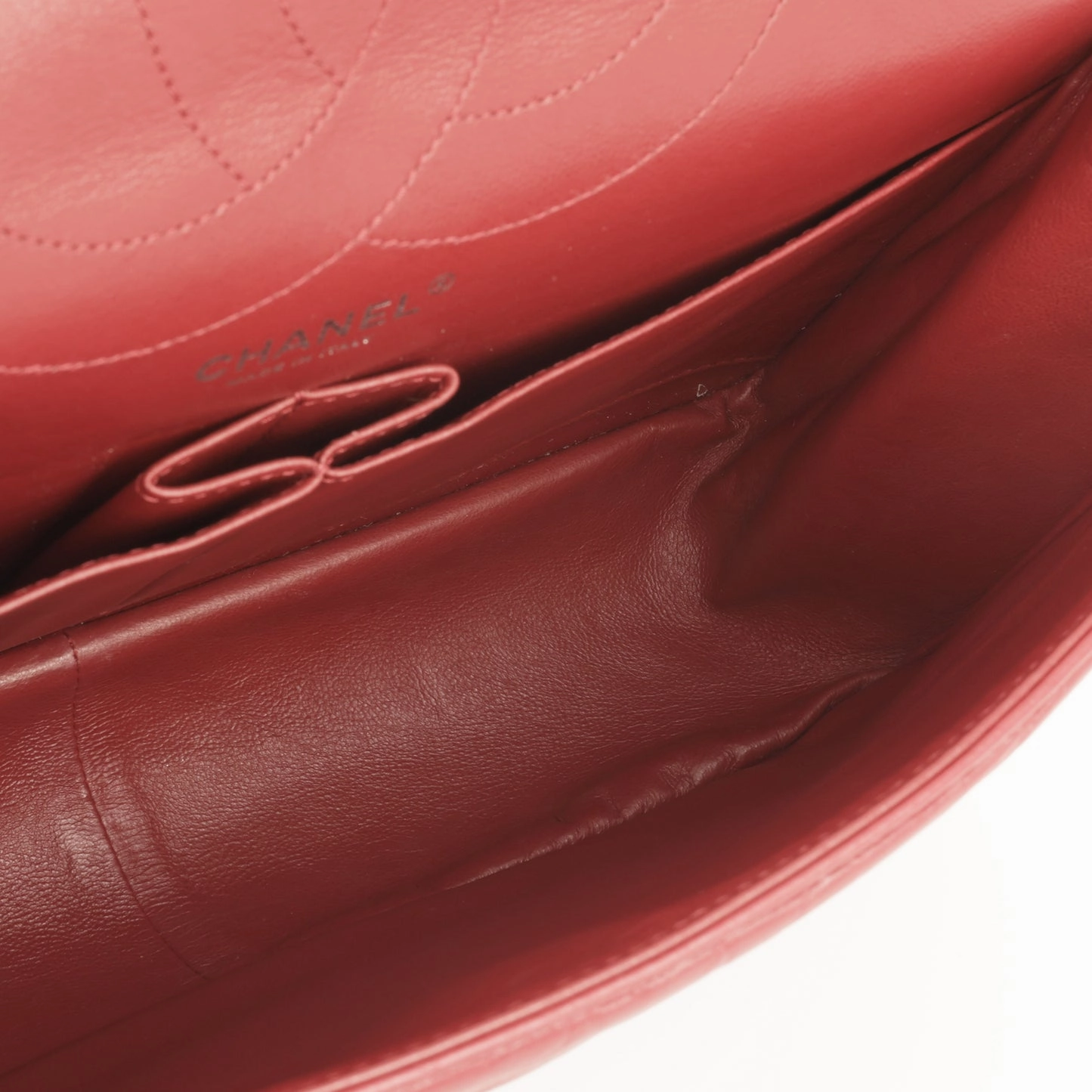 Chanel - Maxi 2.55 Handbag - Red Quilted Aged Calfskin RHW - 2012 - Pre-loved
