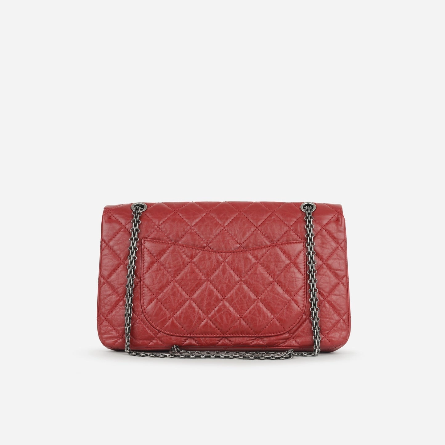 Chanel - Maxi 2.55 Handbag - Red Quilted Aged Calfskin RHW - 2012 - Pre-loved