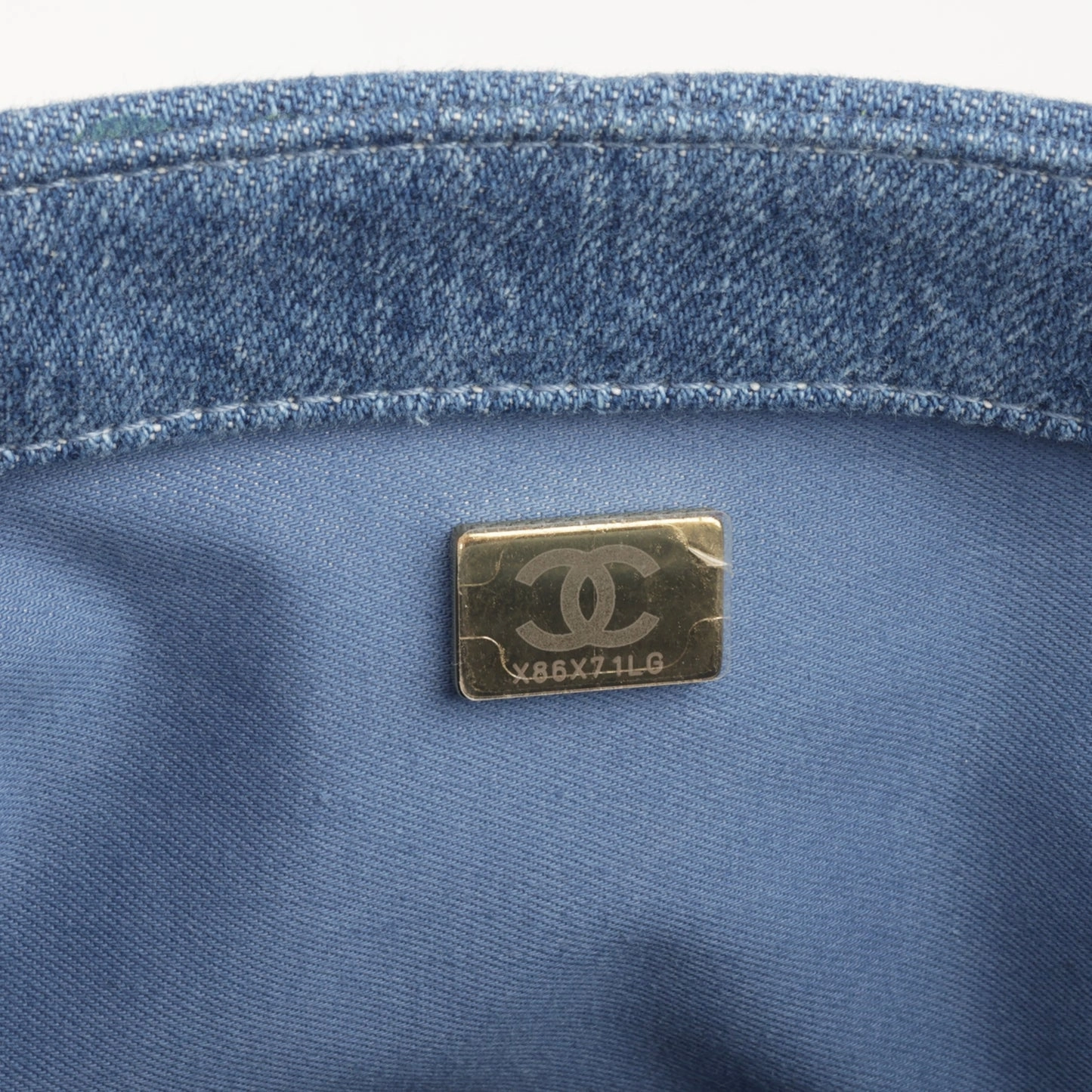 Chanel - Medium Denim Mood Flap - Blue Denim with Logo Print - AGHW - Pristine