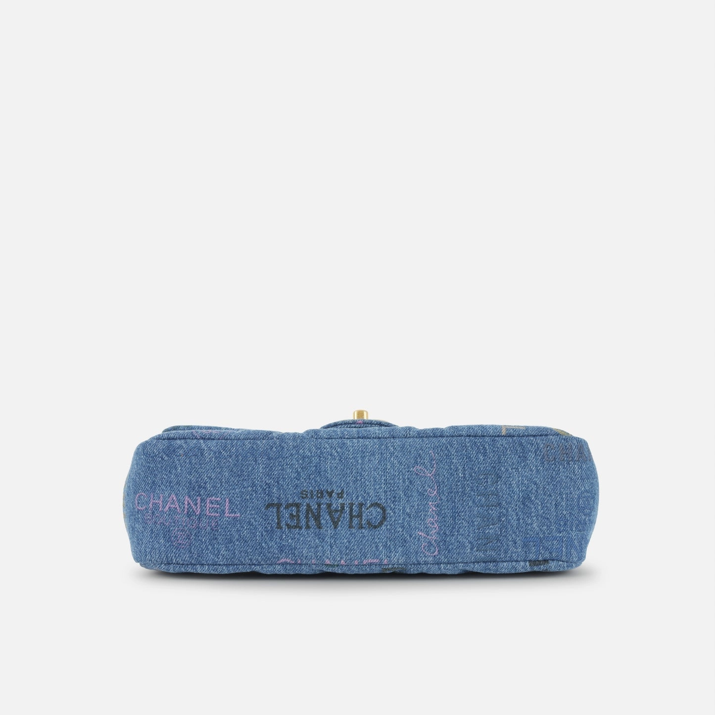Chanel - Medium Denim Mood Flap - Blue Denim with Logo Print - AGHW - Pristine