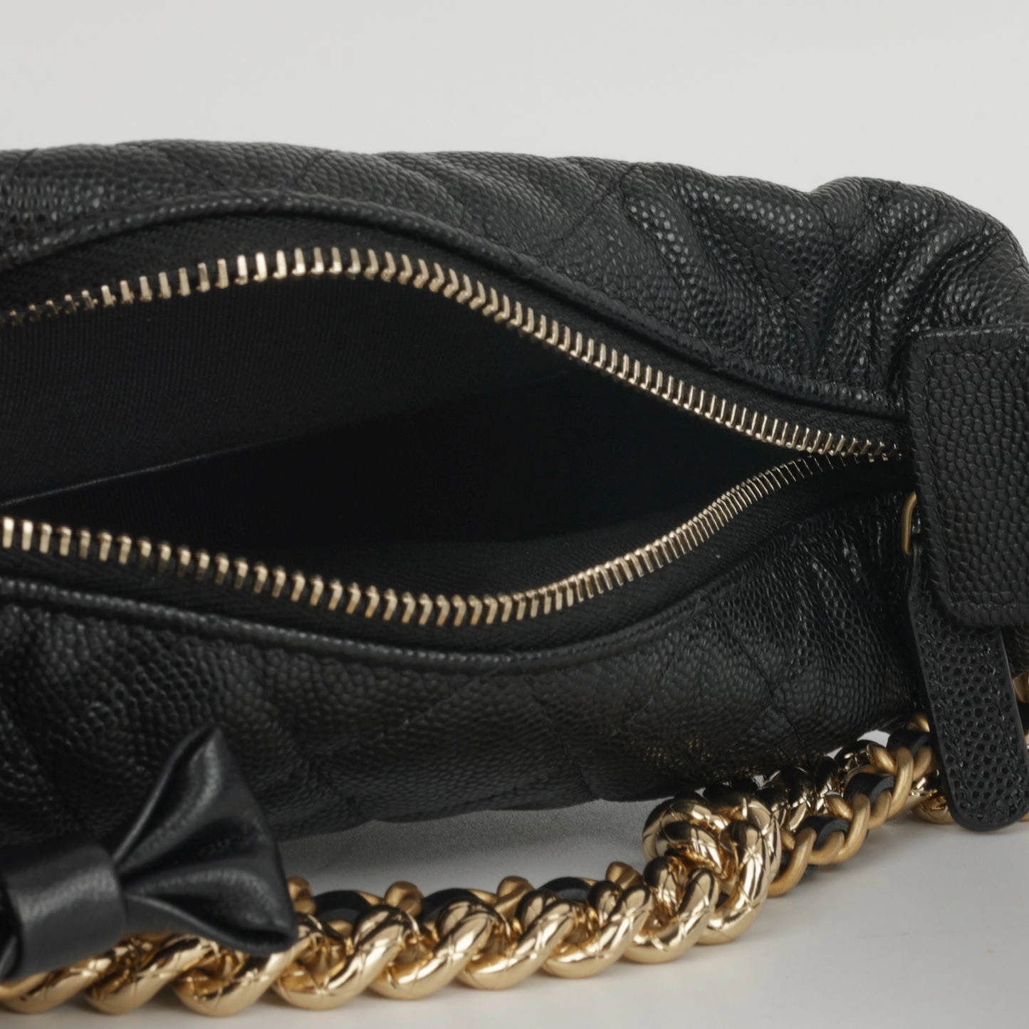 Chanel - Mini Bow Hobo Pouch - Black Caviar GHW - Pre-Loved