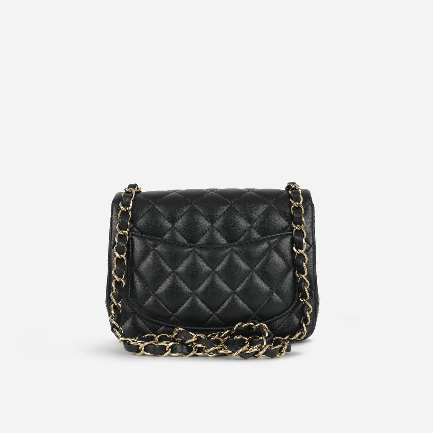 Chanel - Mini Square Classic Flap - Black Lambskin CGHW - Pre Loved - Plaque Series