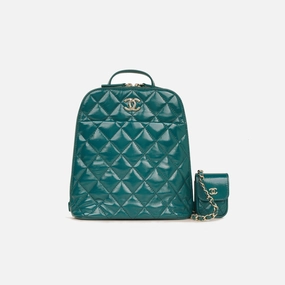 Chanel - My Pocket Backpack - Teal Glazed Calfskin CGHW - 2022 - Pre-Loved