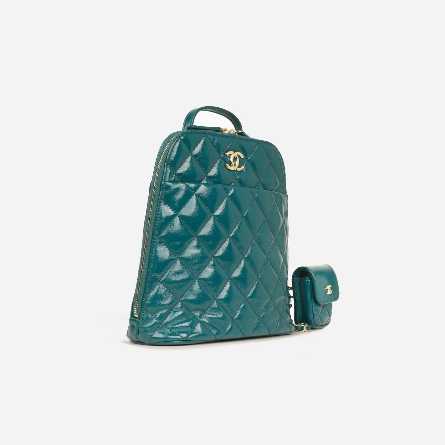 Chanel - My Pocket Backpack - Teal Glazed Calfskin CGHW - 2022 - Pre-Loved