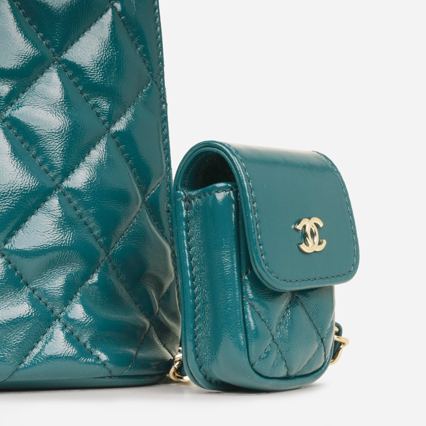 Chanel - My Pocket Backpack - Teal Glazed Calfskin CGHW - 2022 - Pre-Loved