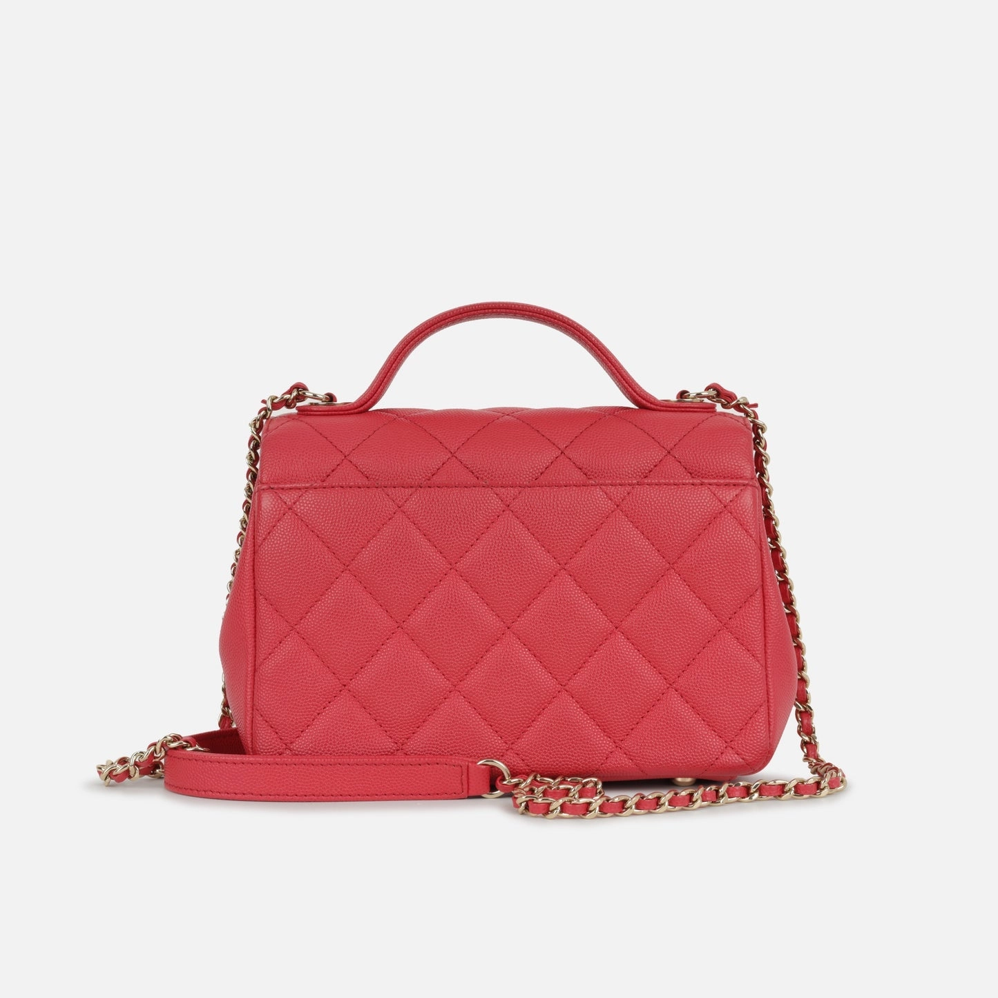 Chanel - Small Business Affinity Flap Bag - Raspberry Quilted Caviar Leather CGHW - Pre-Loved - 2018