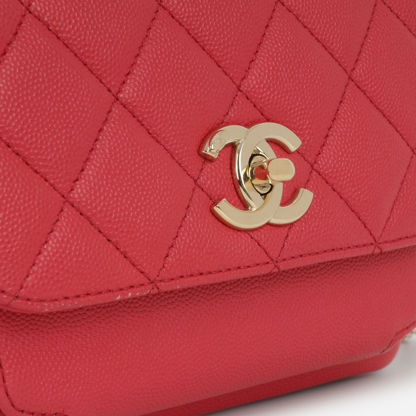 Chanel - Small Business Affinity Flap Bag - Raspberry Quilted Caviar Leather CGHW - Pre-Loved - 2018