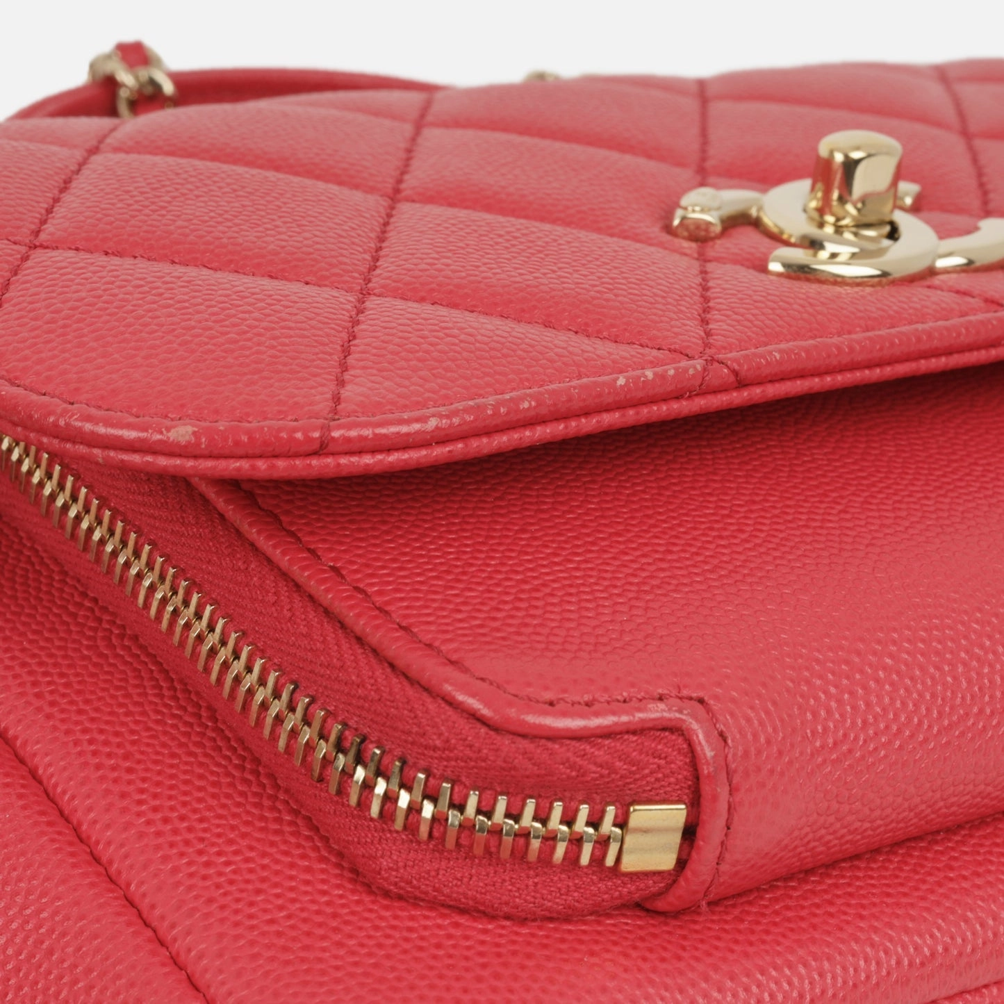 Chanel - Small Business Affinity Flap Bag - Raspberry Quilted Caviar Leather CGHW - Pre-Loved - 2018
