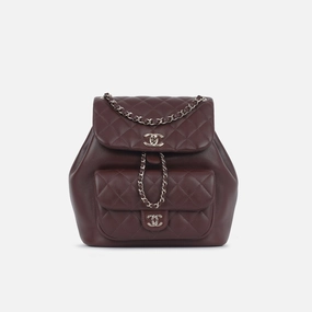 Chanel - Small Duma Backpack - Maroon Calfskin CGHW - Pre-Loved
