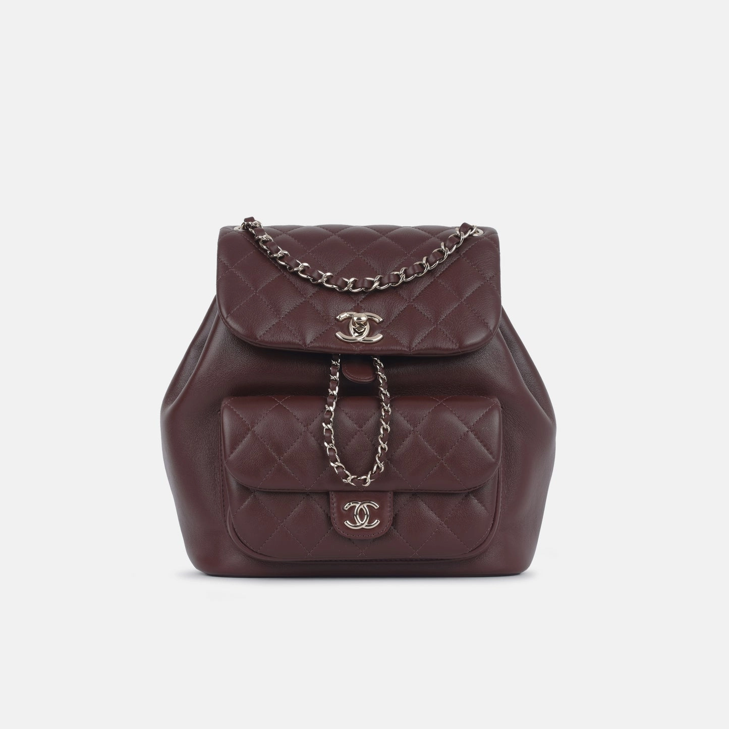 Chanel - Small Duma Backpack - Maroon Calfskin CGHW - Pre-Loved