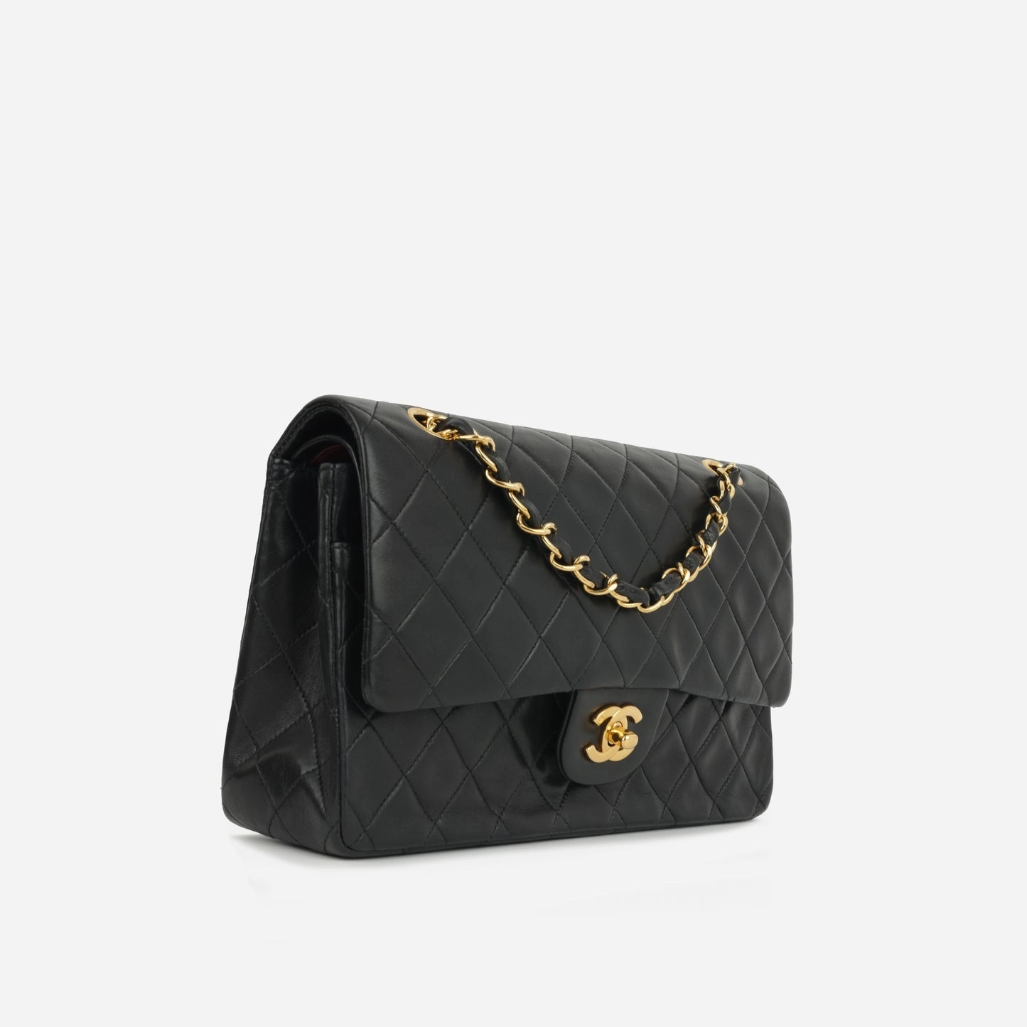 Chanel - Vintage Medium Classic Flap - Black Lambskin GHW - 1996 - Excellent Vintage Condition