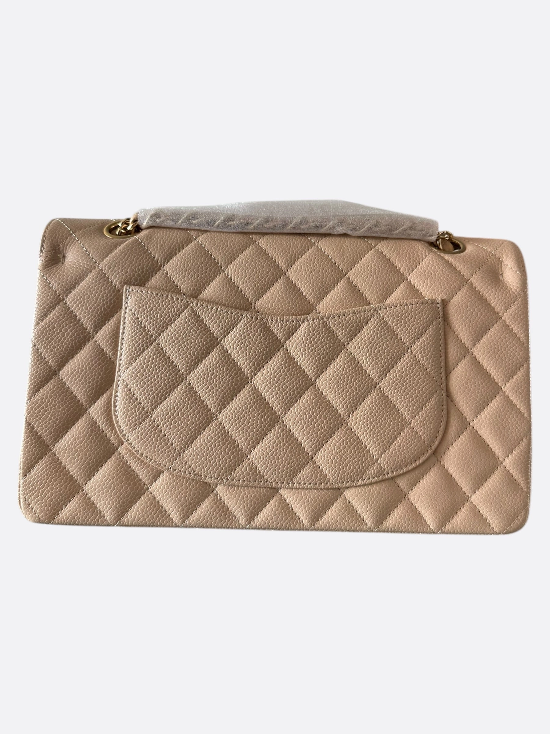 Chanel Beige Caviar Medium Flap Bag
