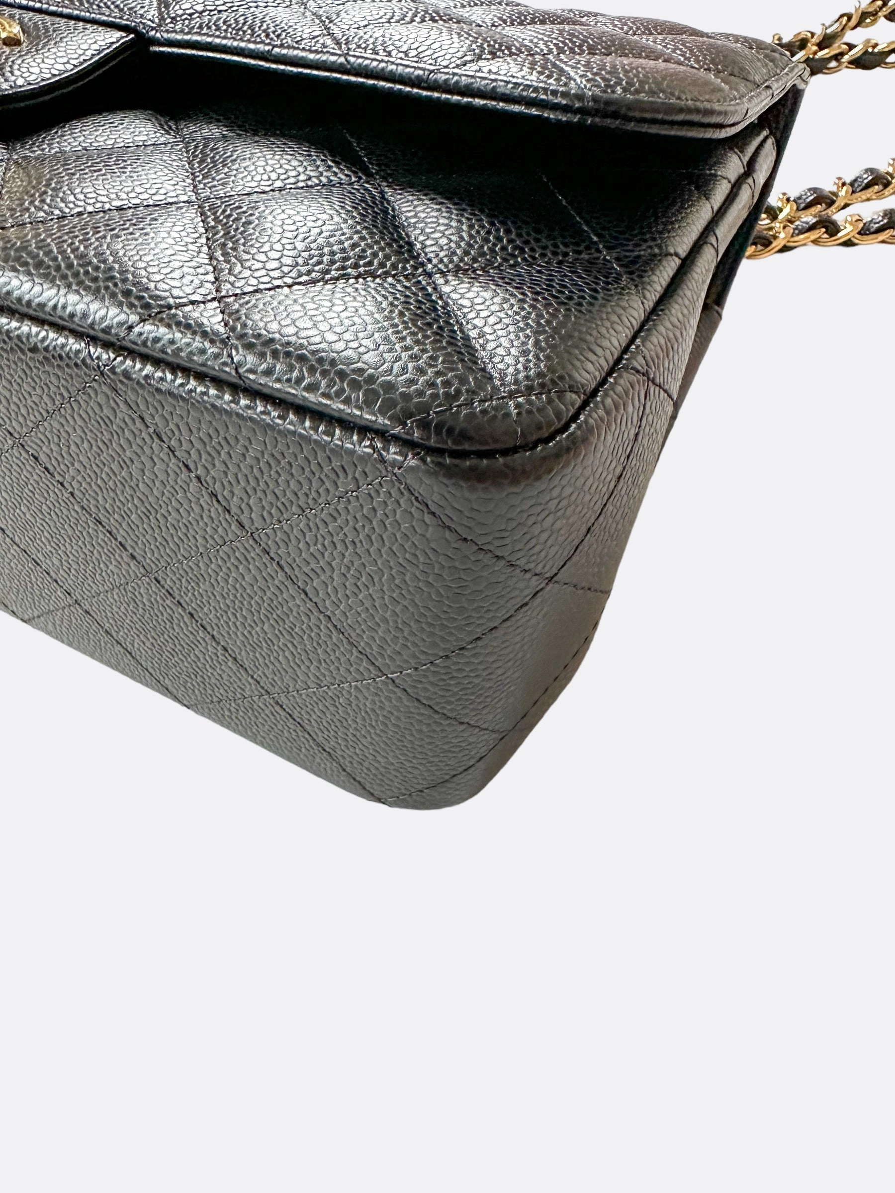 Chanel Black Caviar Jumbo Double Flap Bag