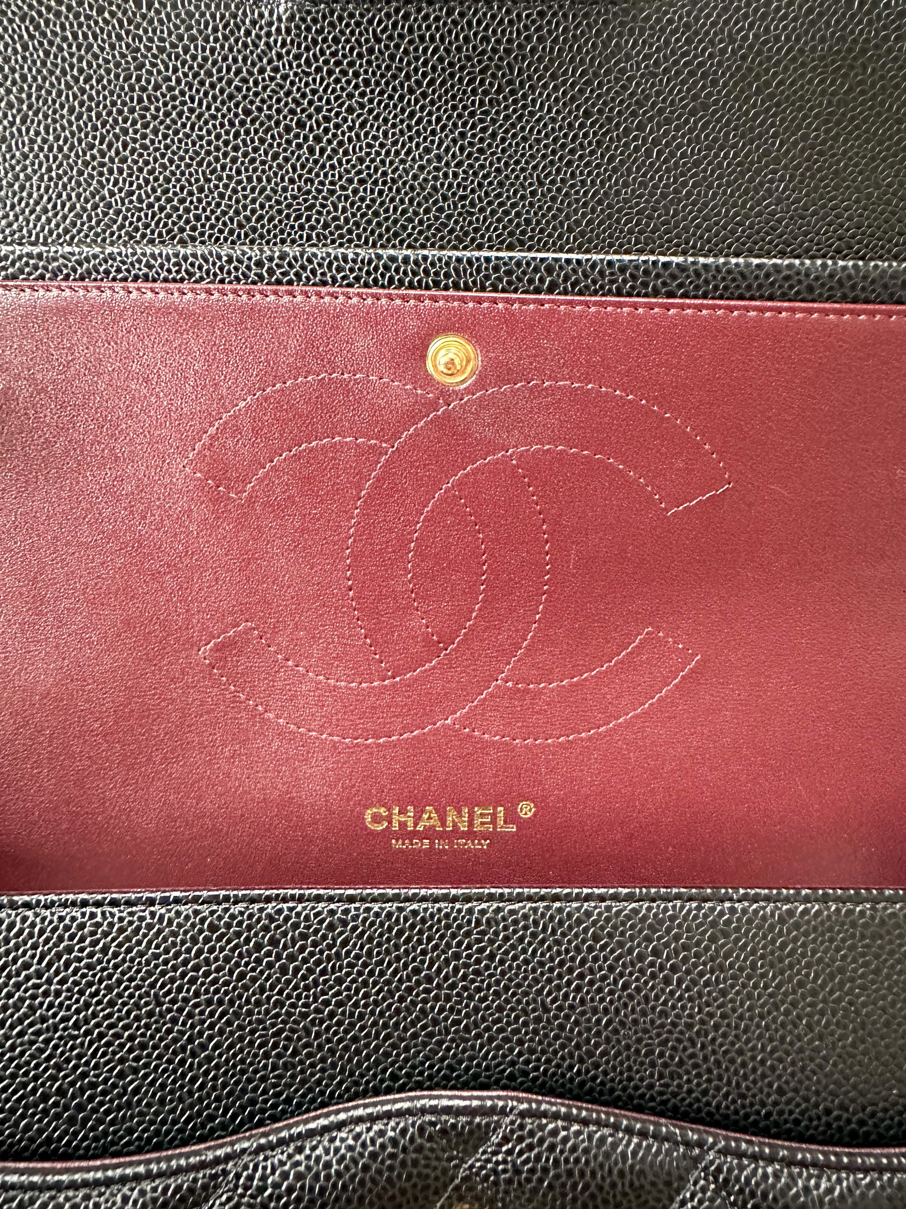 Chanel Black Caviar Jumbo Double Flap Bag