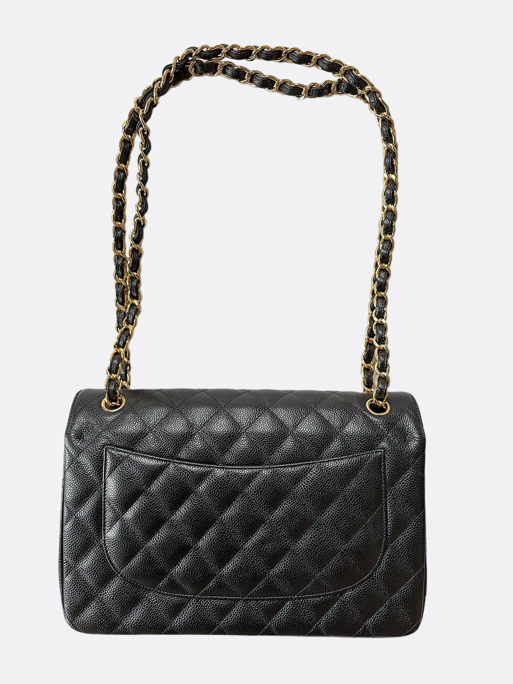 Chanel Black Caviar Jumbo Double Flap Bag