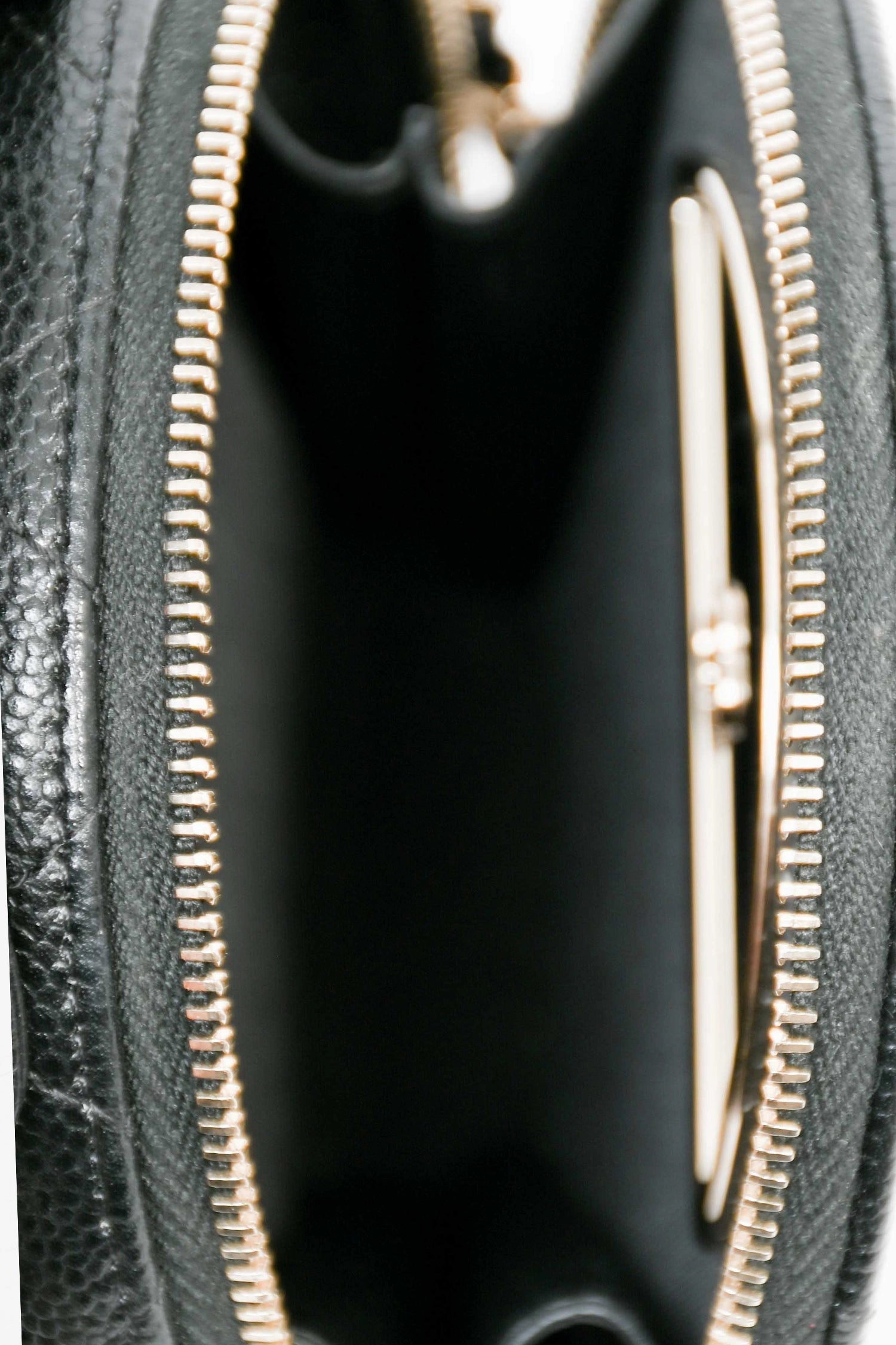 Chanel Black Caviar Leather Round Mini 'Handle with Care' Vanity with Chain