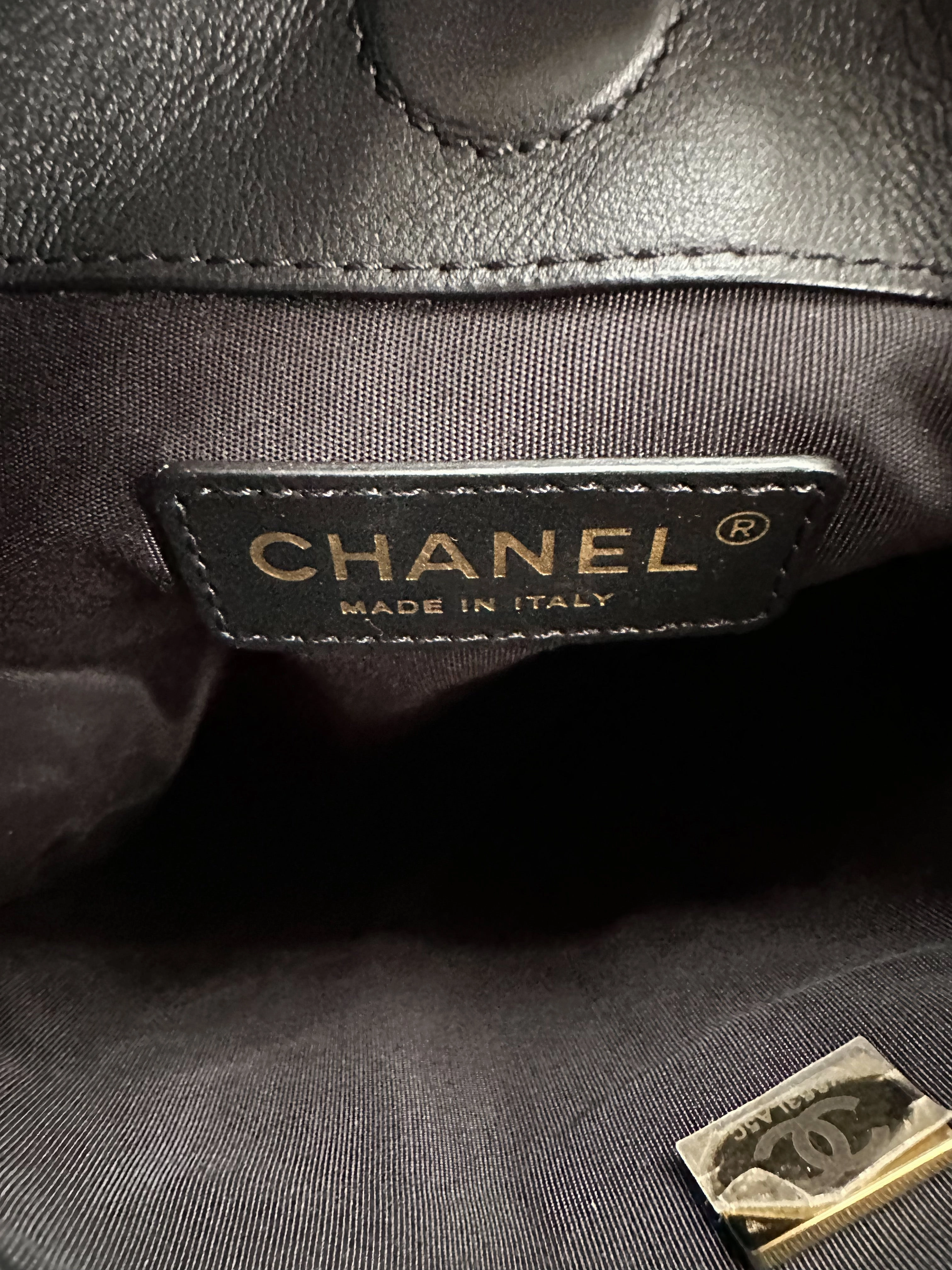 Chanel Black Flat Fringe Quilted Lambskin Bag