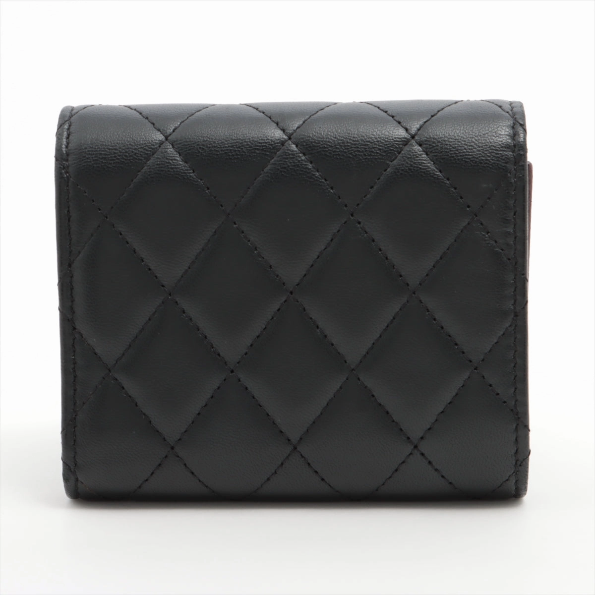Chanel Black Lambskin Compact Wallet - Series 22