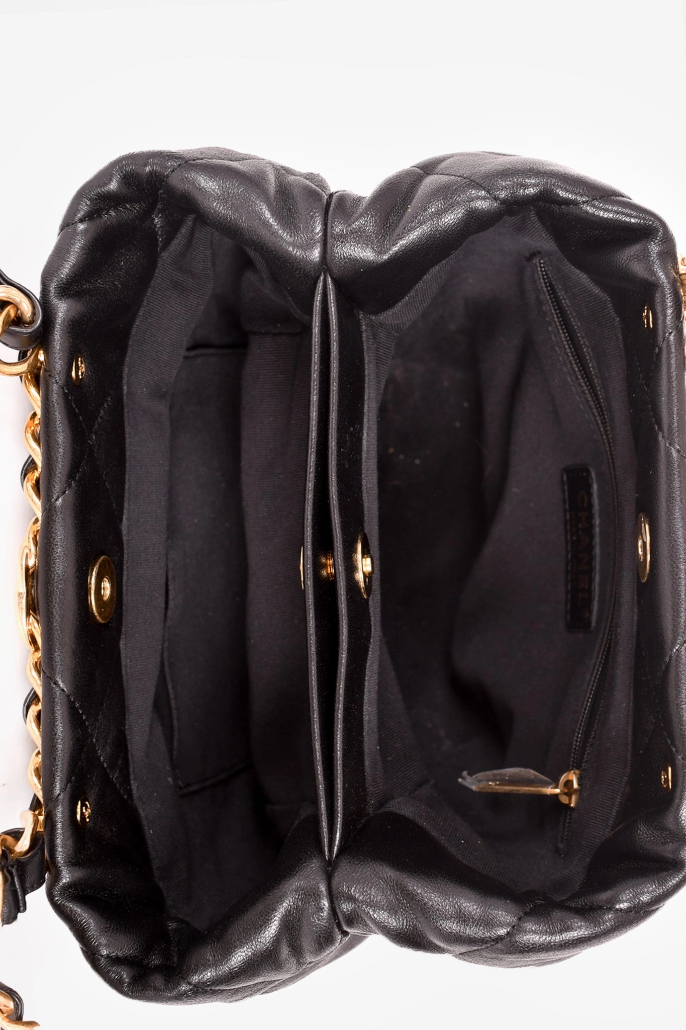 Chanel Black Lambskin Quilted Small Shopping Shoulder Bag