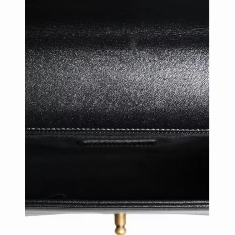 Chanel Black Large Lambskin Double Chain Gold Leather Shoulder Women's Bag