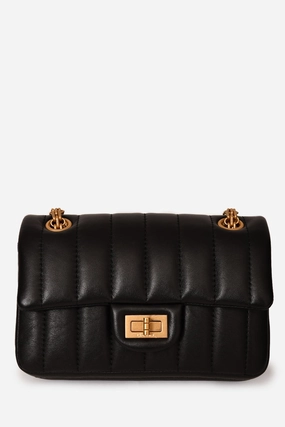 Chanel Black Leather Vertical Quilted 2.55 Mini Flap