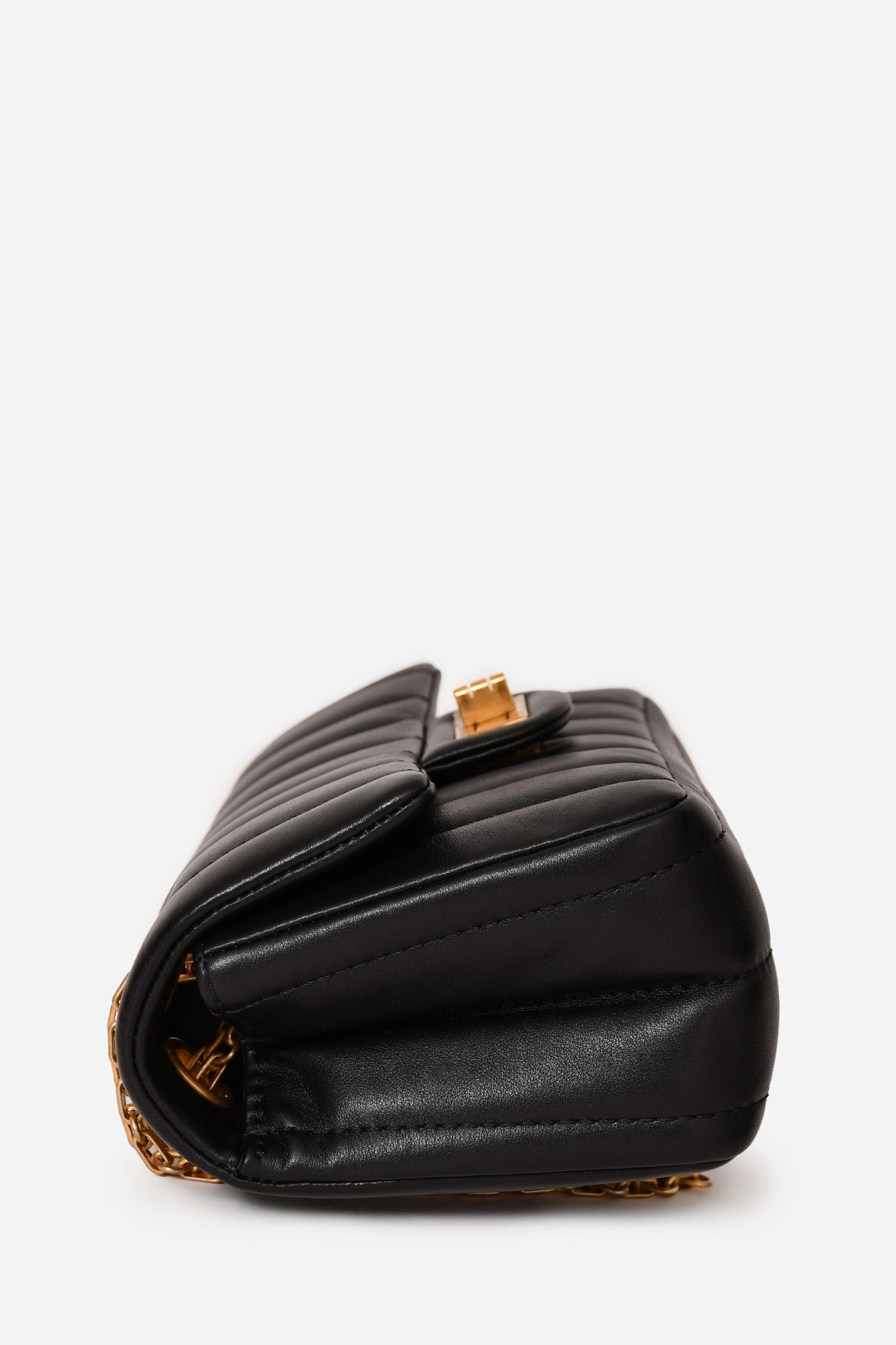 Chanel Black Leather Vertical Quilted 2.55 Mini Flap