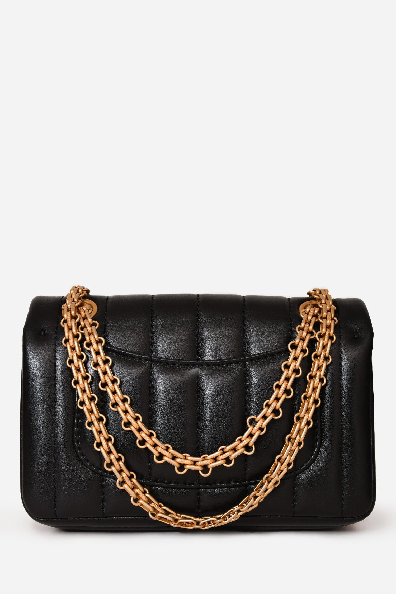 Chanel Black Leather Vertical Quilted 2.55 Mini Flap
