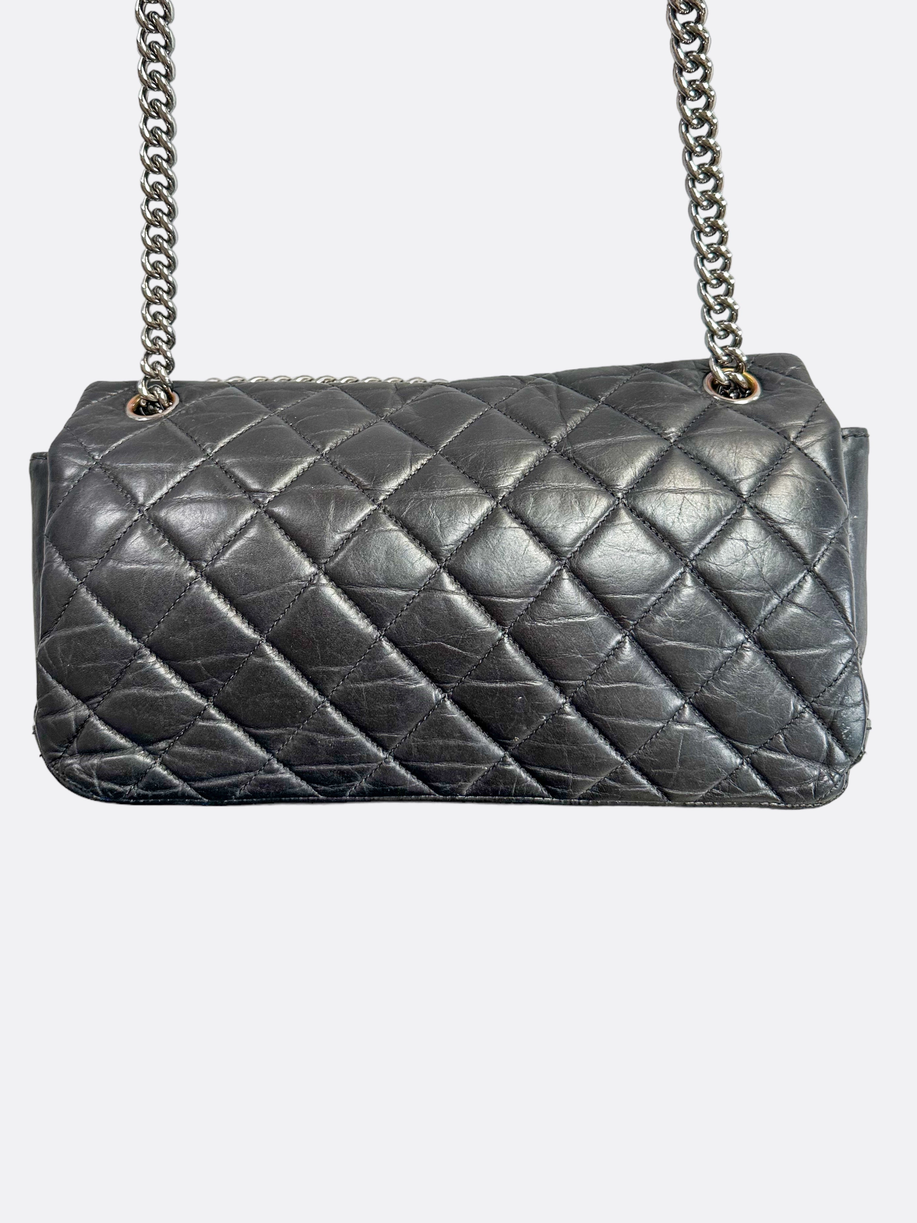 Chanel Black Quilted Lambskin Compartment Flap Bag