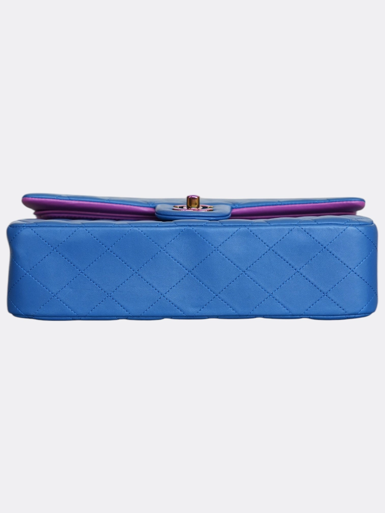 Chanel Blue Lambskin Quilted Classic Medium Flap
