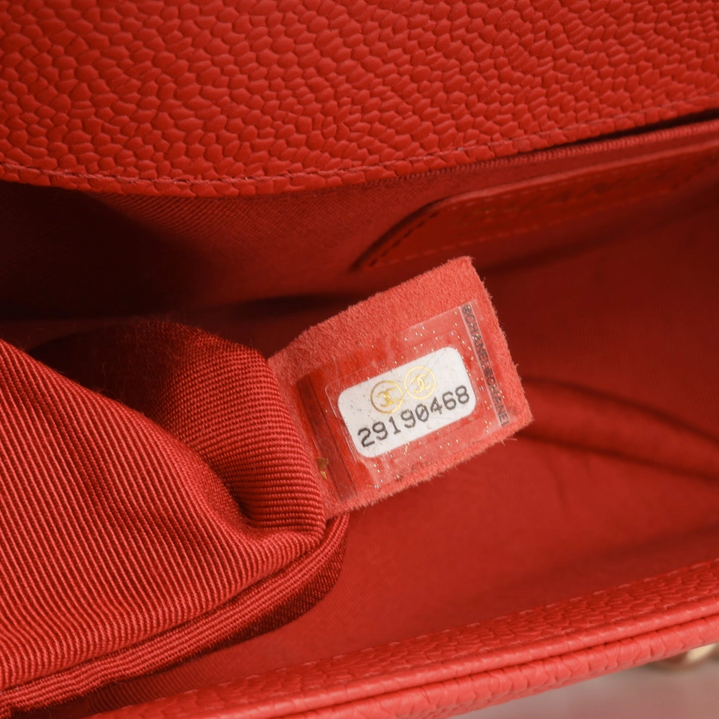 Chanel Boy Chanel Old Medium Red Caviar CGHW