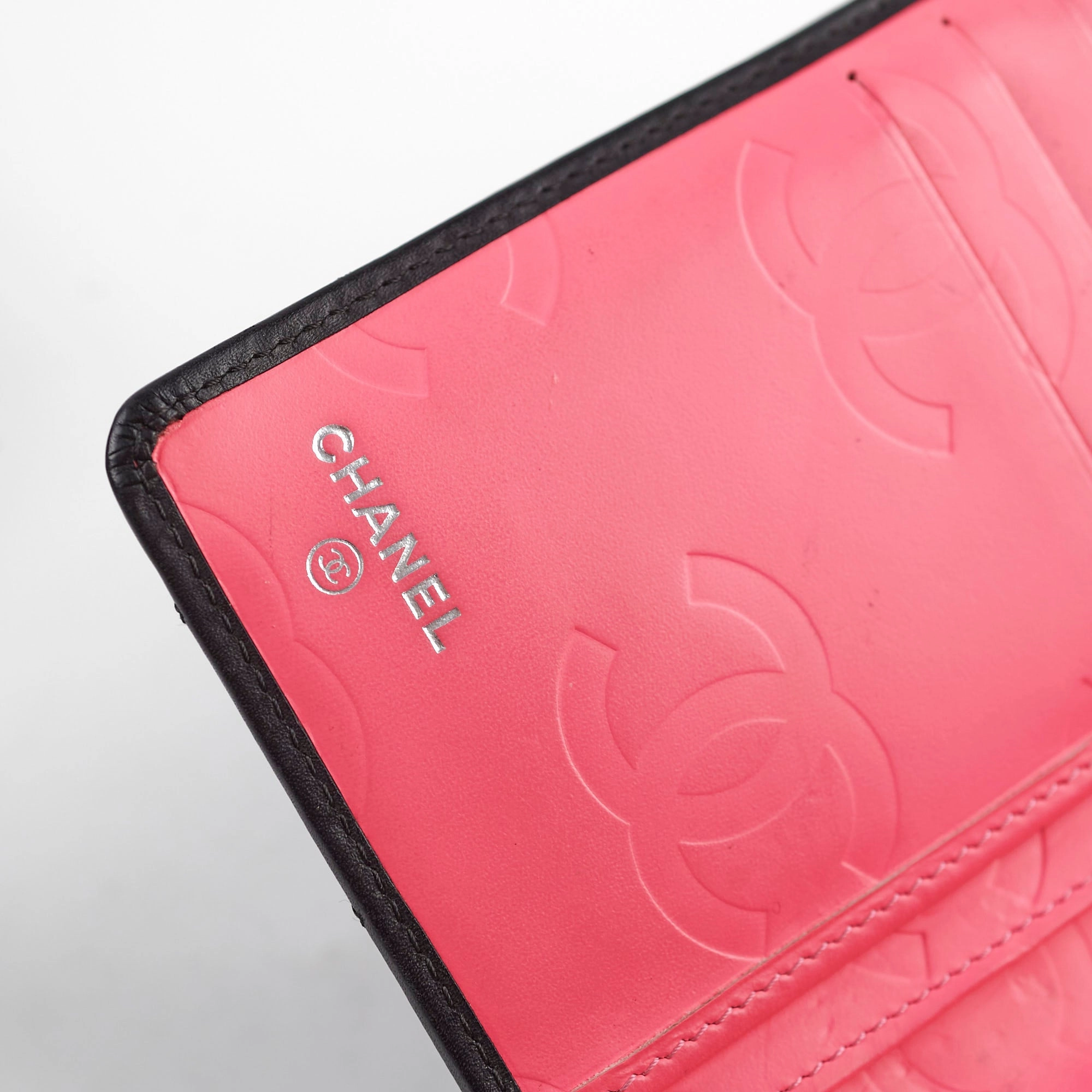 Chanel Cambon Long Flap Wallet Calfskin Black/Pink
