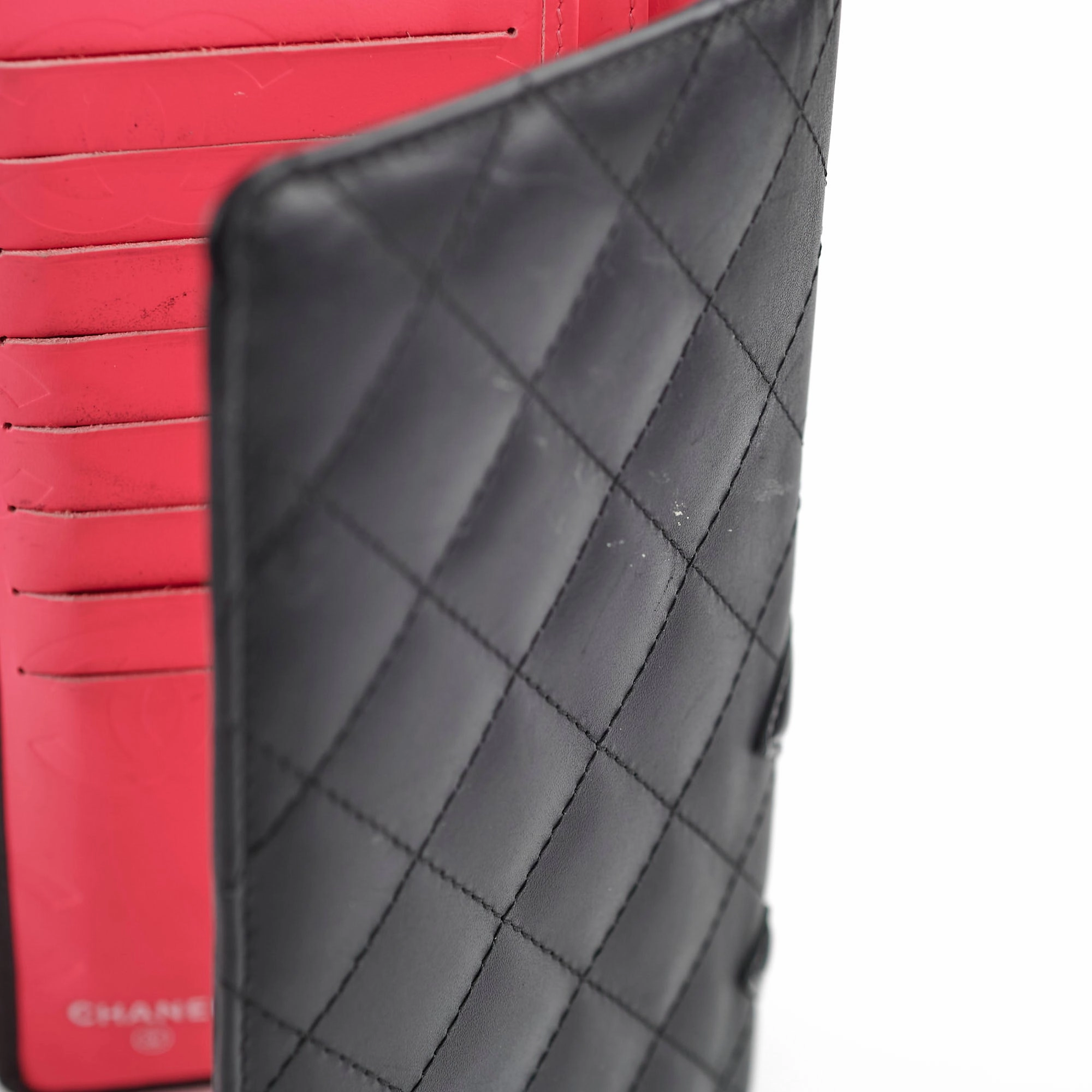 Chanel Cambon Long Flap Wallet Calfskin Black/Pink