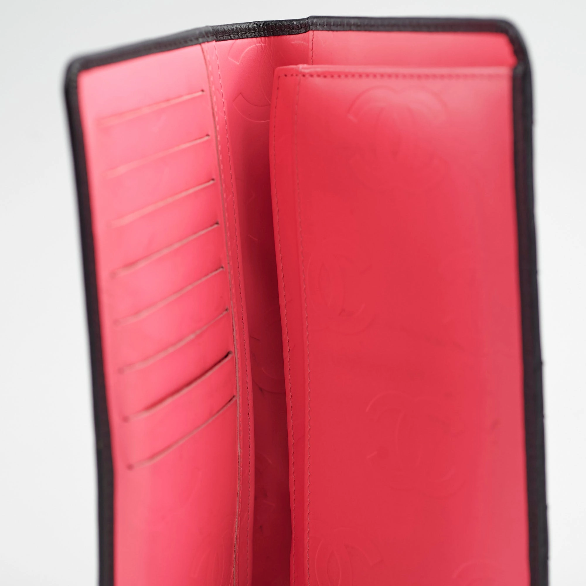 Chanel Cambon Long Flap Wallet Calfskin Black/Pink