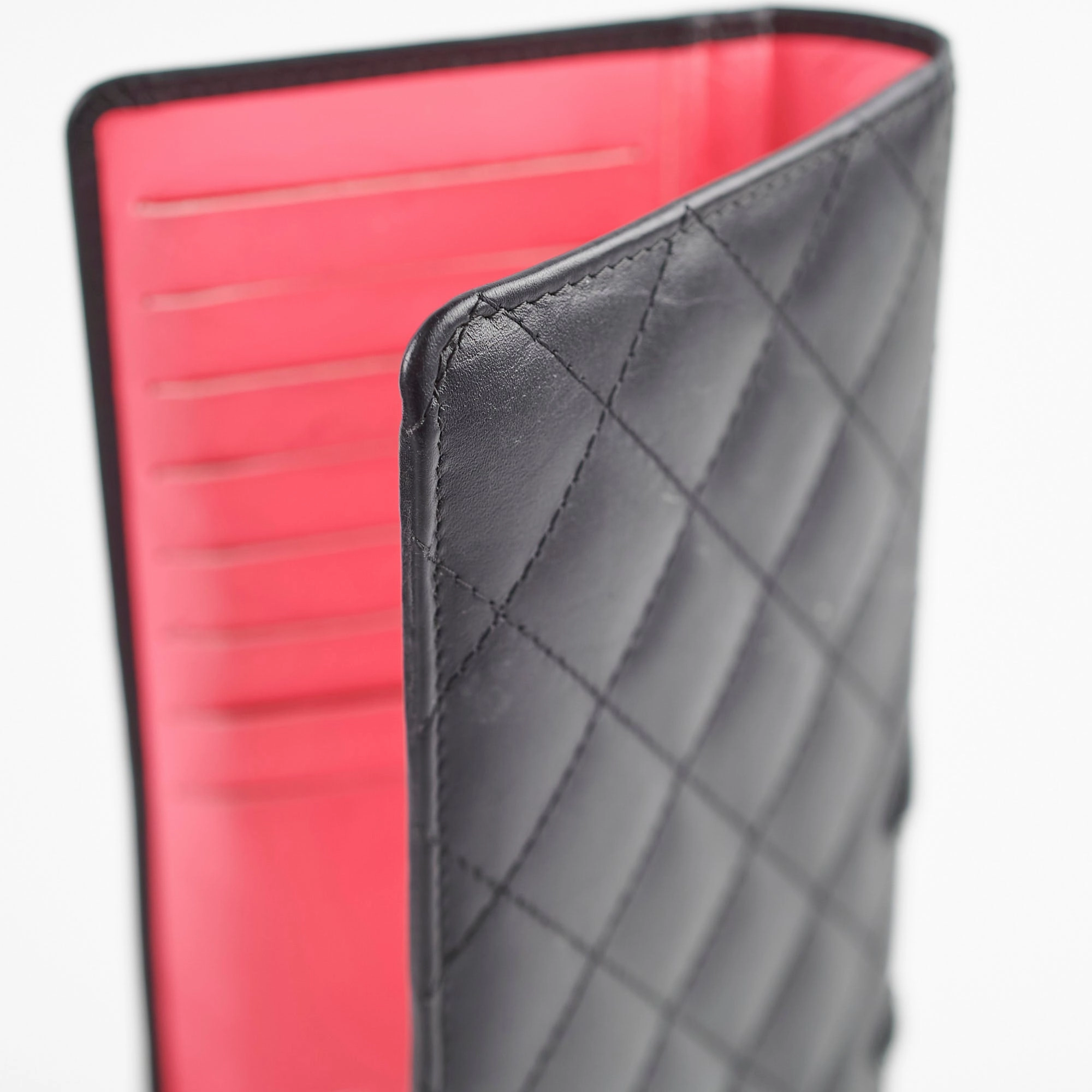 Chanel Cambon Long Flap Wallet Calfskin Black/Pink