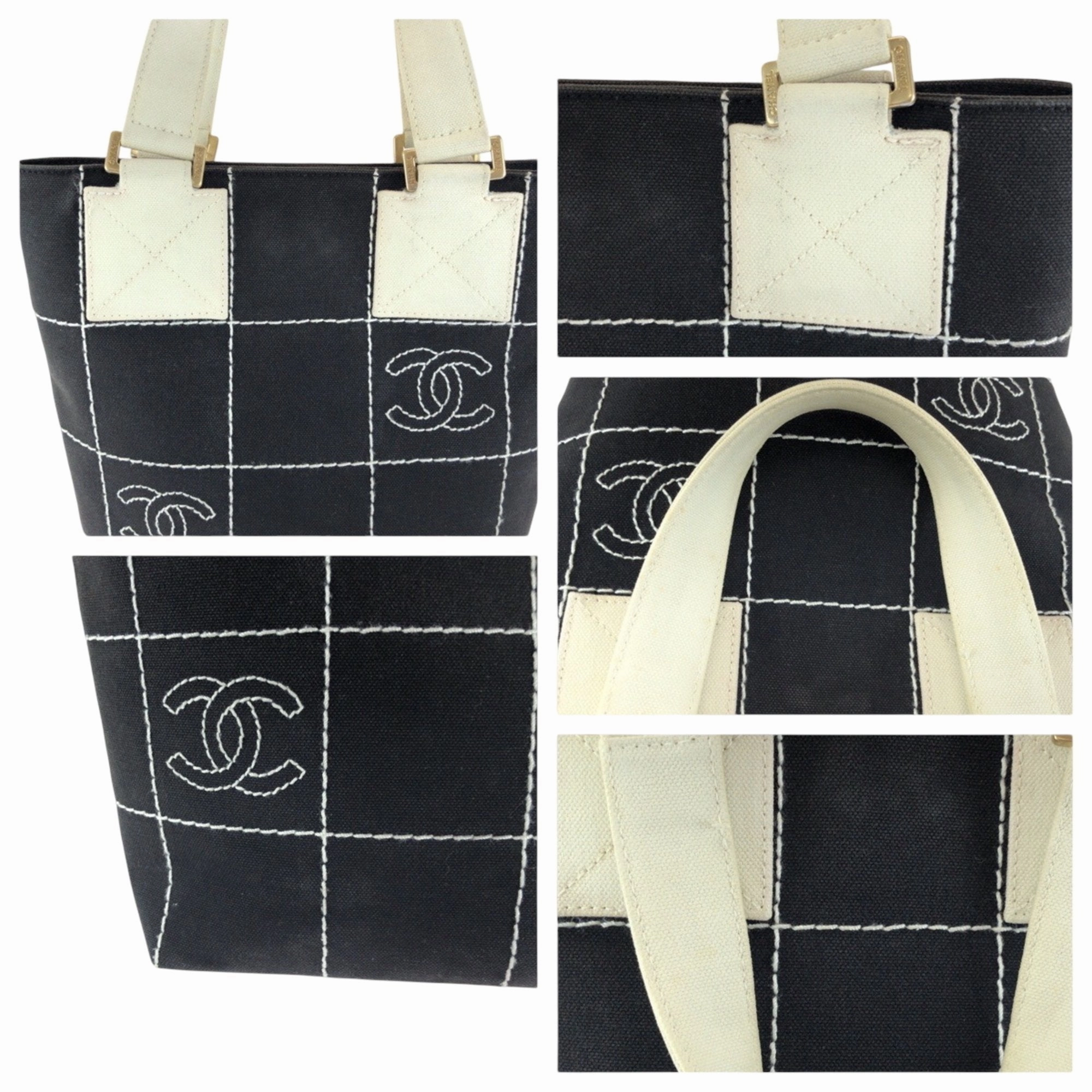 Chanel Canvas Handbag Tote Bag (Pre-Owned)
