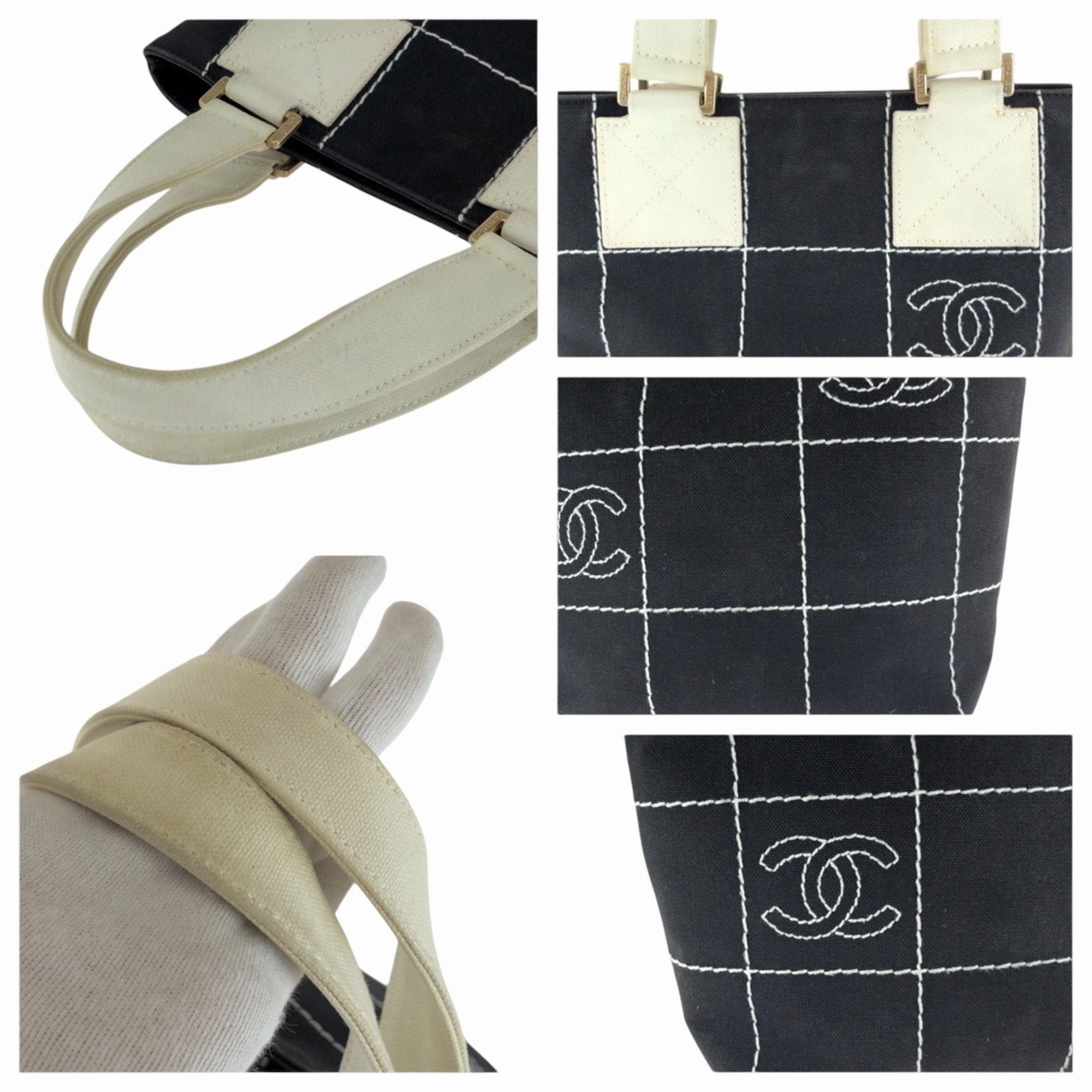 Chanel Canvas Handbag Tote Bag (Pre-Owned)