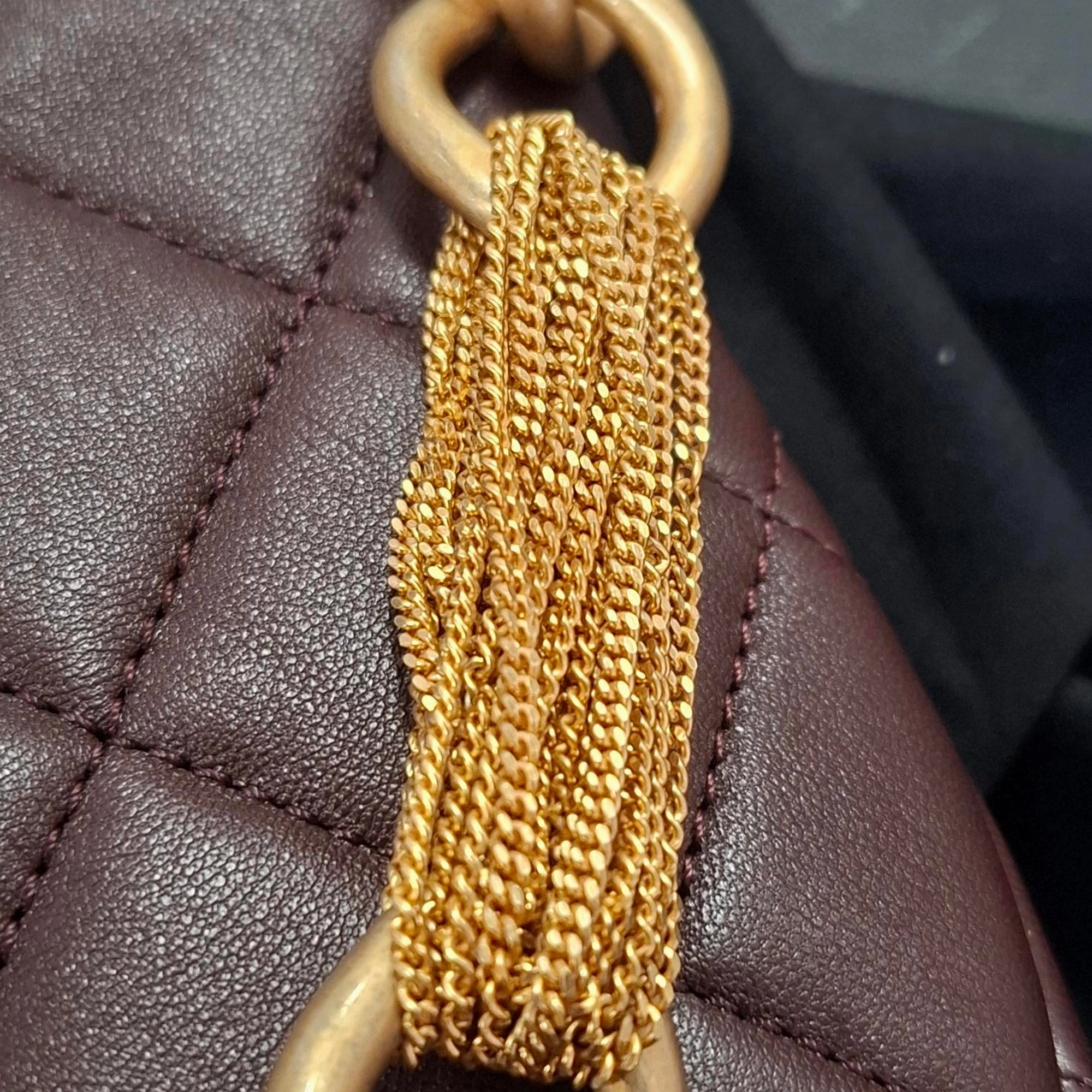 Chanel CC Quilted Mixed Chain Hobo Shoulder Bag in Brown Leather